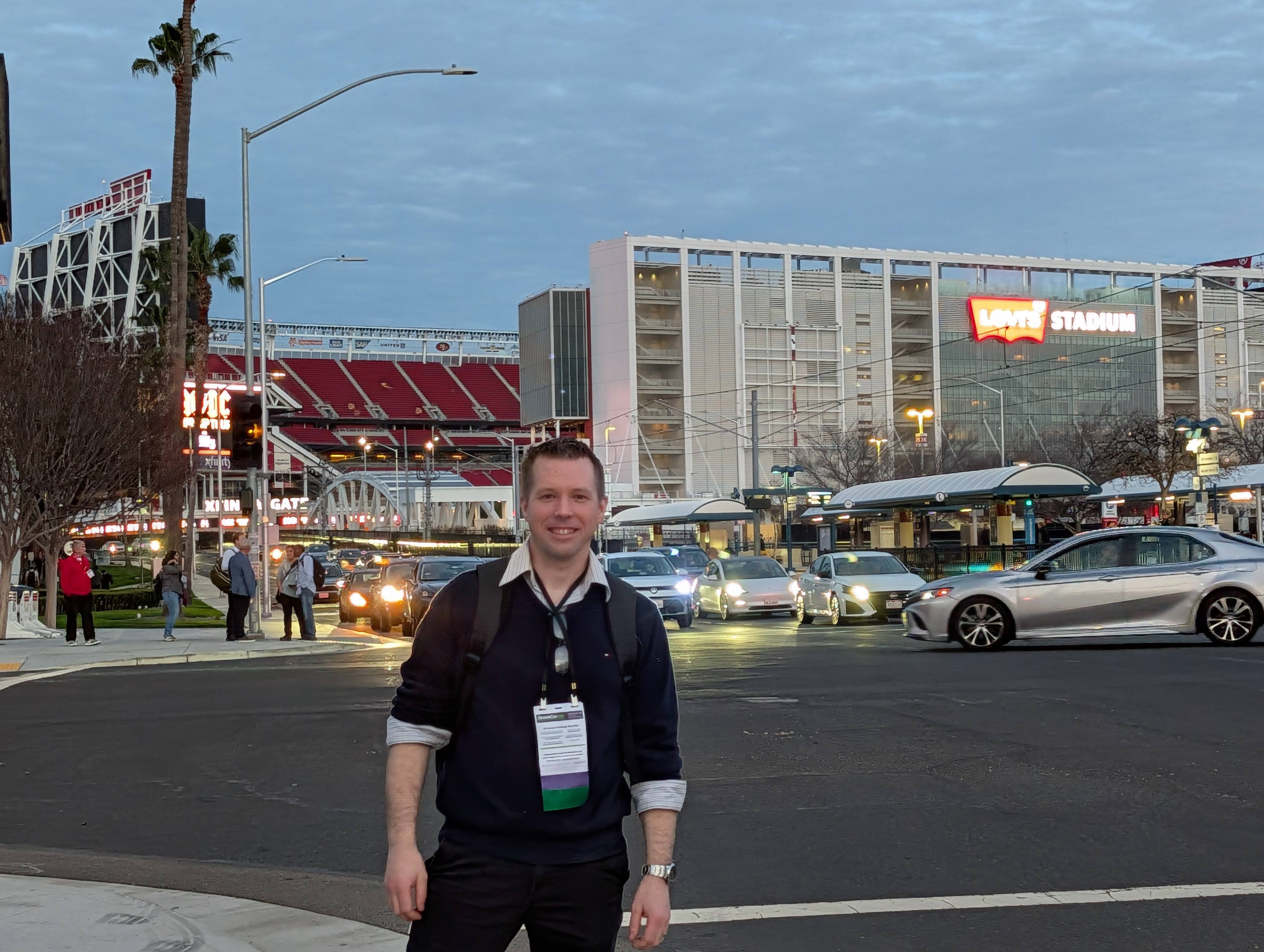 Across the street from the Santa Clara Convention Center, home of DesignCon 2026. I&rsquo;m not a football fan, but the Super Bowl was here just the month prior. The weather in California was delightful, also!